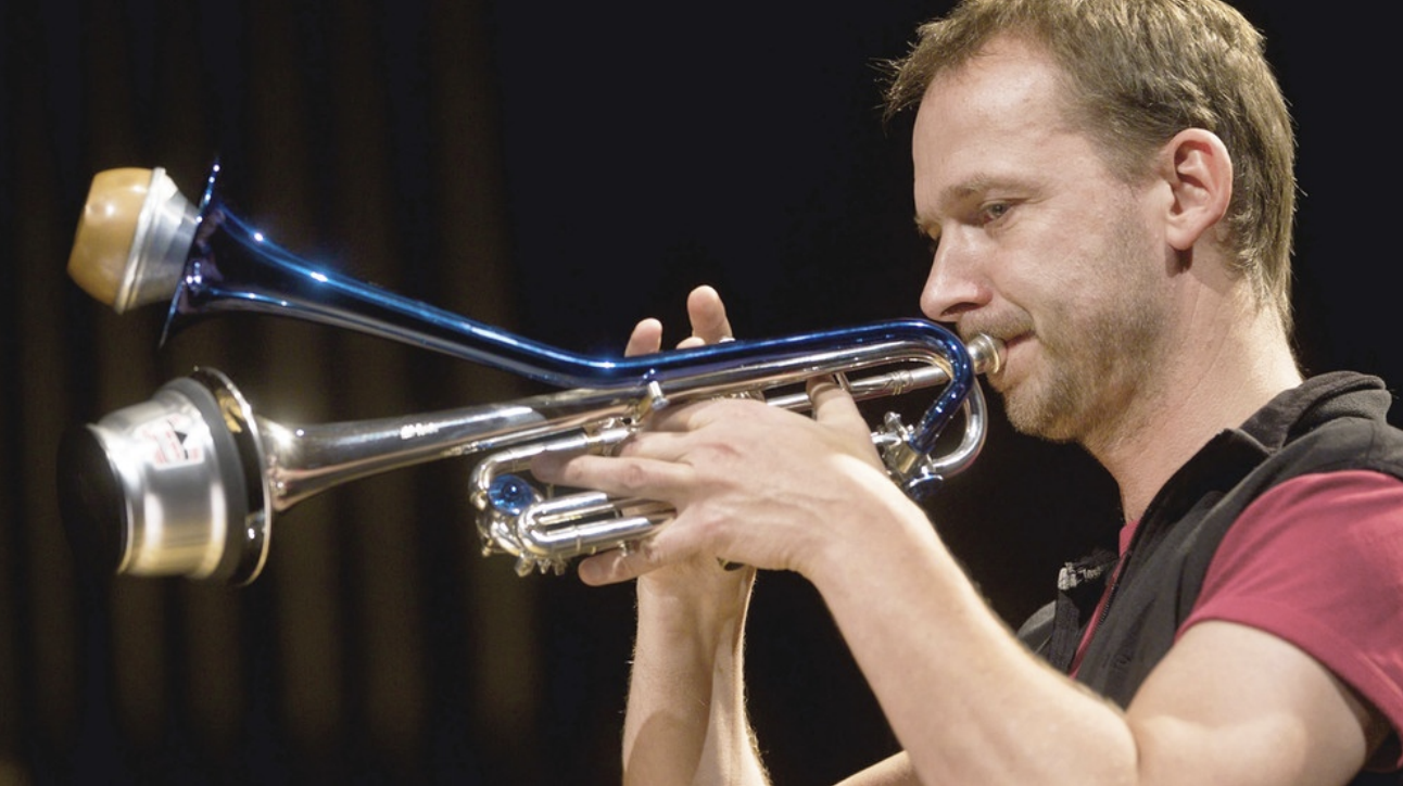 Trumpet setup on stage